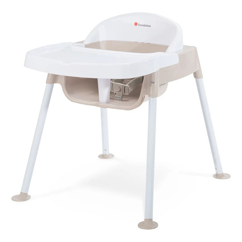 Foundations Worldwide Inc. Plastic Feeding Chair, 20" Wide, White - 13" Non-Slip