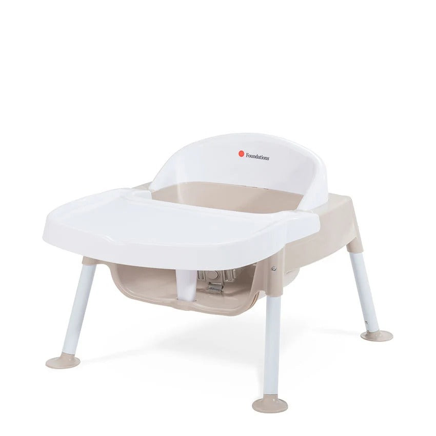 Foundations Worldwide Inc. Plastic Feeding Chair, 20" Wide, White - 5" Non-Slip
