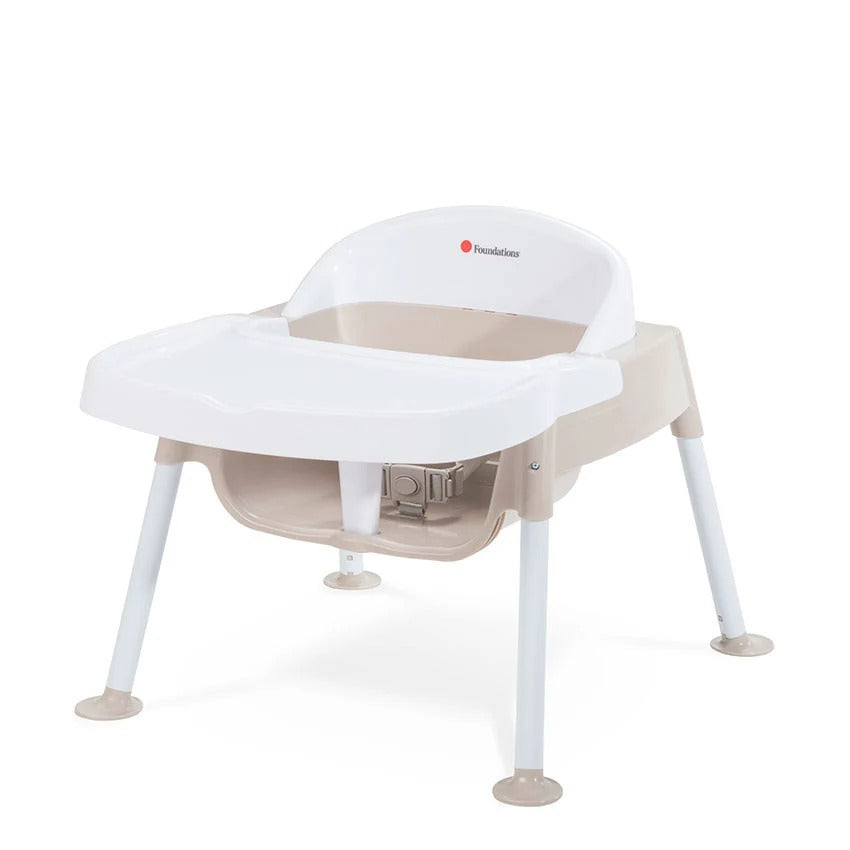 Foundations Worldwide Inc. Plastic Feeding Chair, 20" Wide, White - 7" Non-Slip