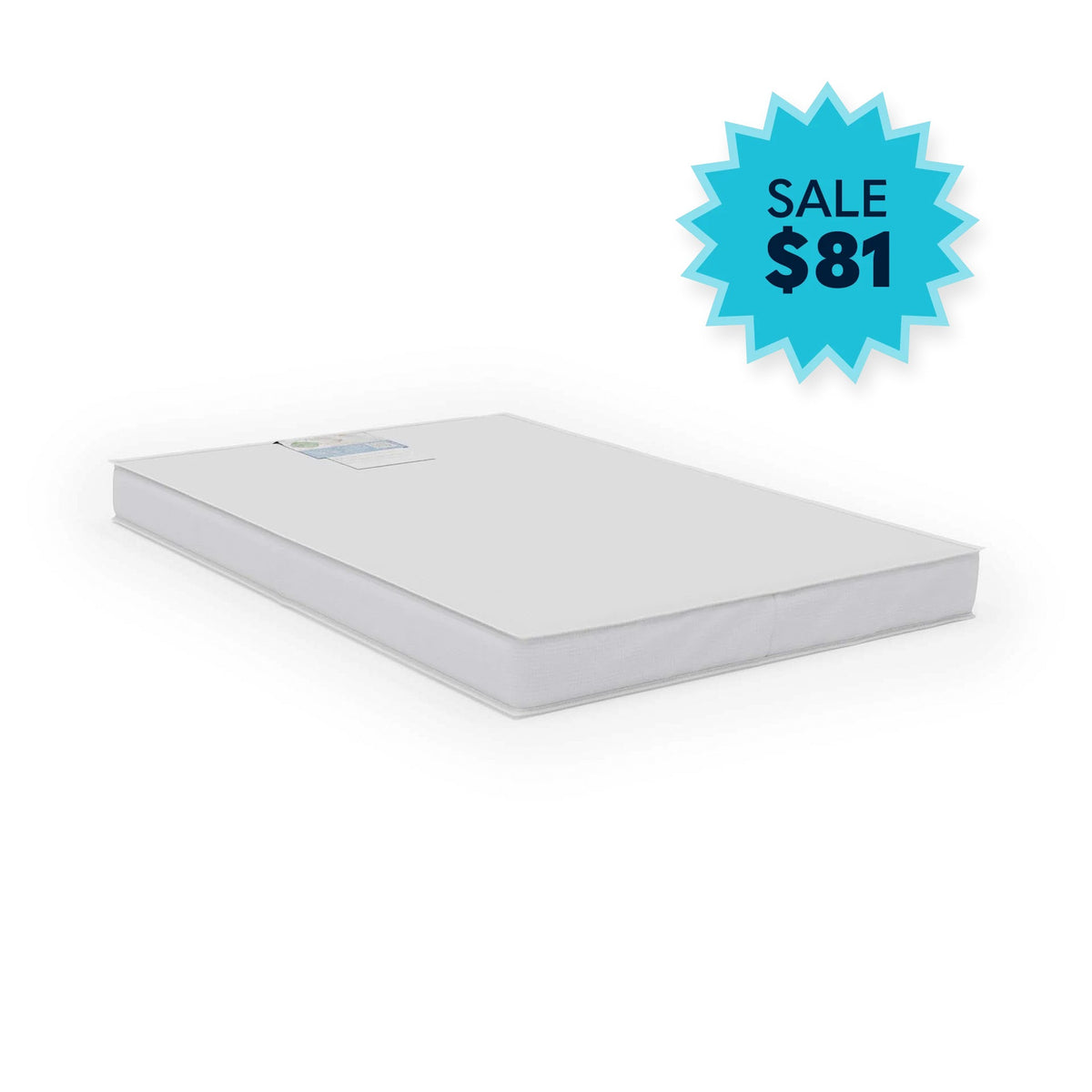 Foundations Worldwide Inc. Vinyl Crib Mattress, Compact, White - 3"