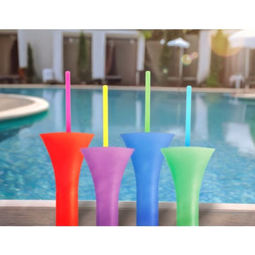 Berk Concessions 1244014 Plastic Drinking Straw, Super Jumbo Straws, Assorted, 500/Case - Default Title