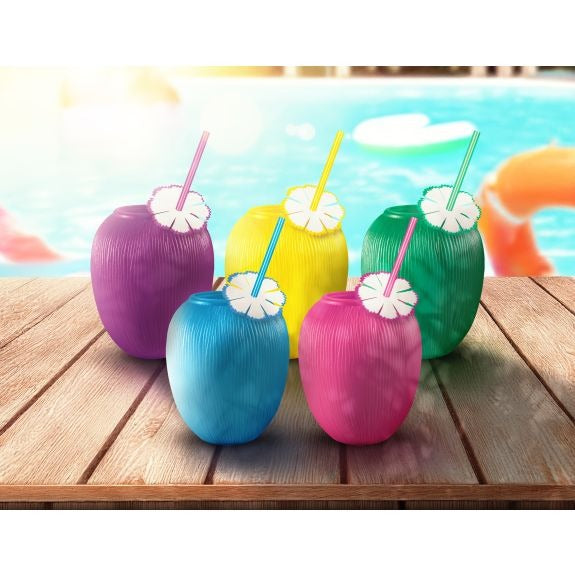 Berk Concessions 8011661 Plastic Coconut Cup, 20 oz., Assorted, 60/Case - Default Title