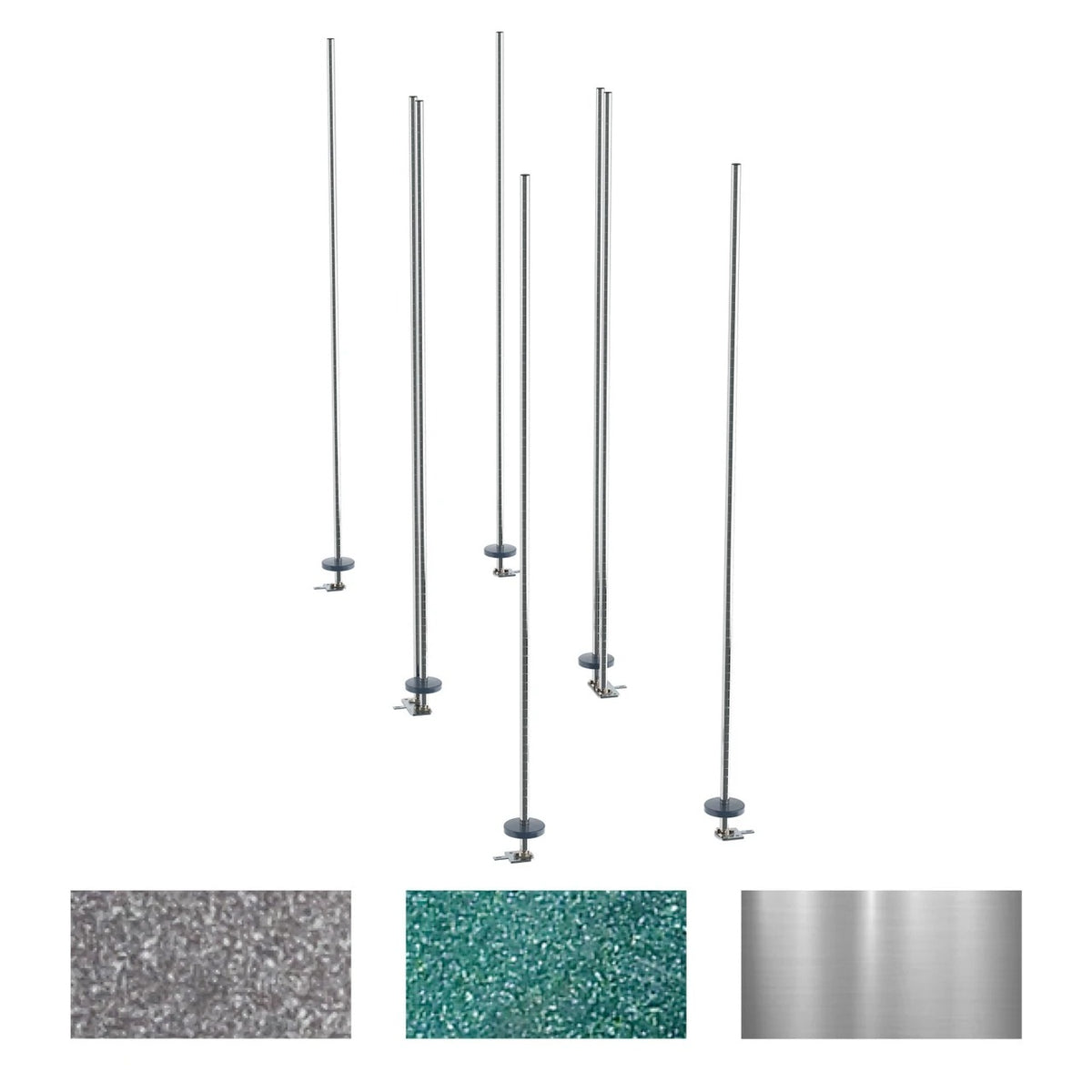 Metro qwikTRAK Stainless Steel Stationary Intermediate Unit Kit, 74" High, Silver - Intermediate