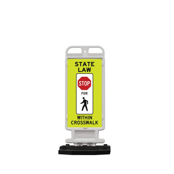 Plasticade 4324-W Crosscade Grade Stop - State Law Stop For Pedestrian Crossing