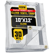 Core Tarps CT-201 Vinyl Tarp, Clear - 10' x 12'