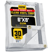 Core Tarps CT-201 Vinyl Tarp, Clear - 6' x 8'