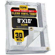 Core Tarps CT-201 Vinyl Tarp, Clear - 8' x 10'