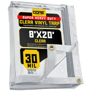Core Tarps CT-201 Vinyl Tarp, Clear - 8' x 20'