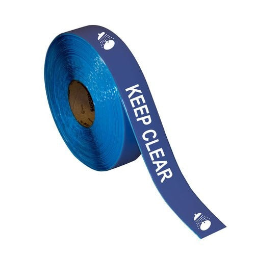 Superior Mark Floor Tape, 2" 48 Millimeters x 100' 30.5 Meters - Eye Wash "Keep Clear"