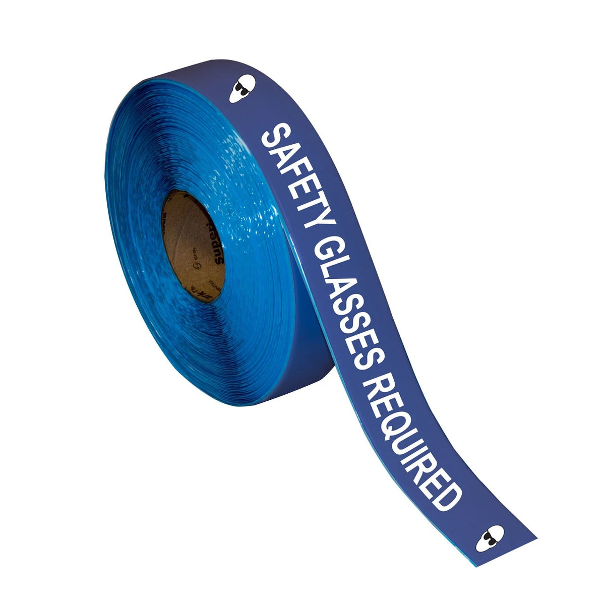Superior Mark Floor Tape, 2" 48 Millimeters x 100' 30.5 Meters - "Safety Glasses Required"