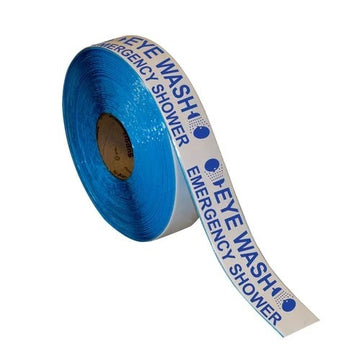 Superior Mark Floor Tape, 2" 48 Millimeters x 100' 30.5 Meters - Blue "Eye Wash Emergency Shower"