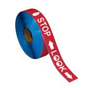 Superior Mark Floor Tape, 2" 48 Millimeters x 100' 30.5 Meters - "Stop Look"