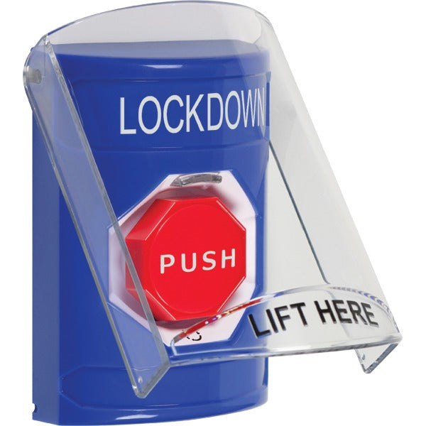 Safety Technology International, Inc. SS2429LD-EN Push Button Switch, 4 7/8" Wide, Blue - Default Title