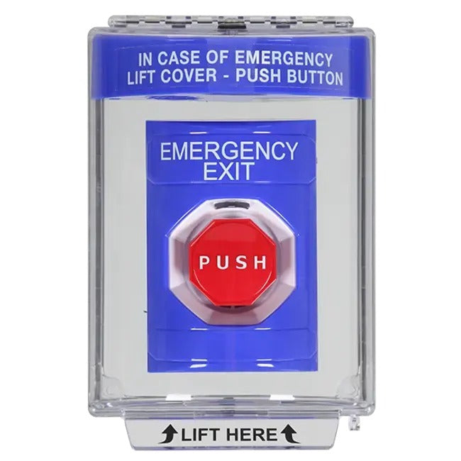 Safety Technology International, Inc. SS2448EX-EN Push Button Switch, 8 1/8" Wide, Blue - Default Title