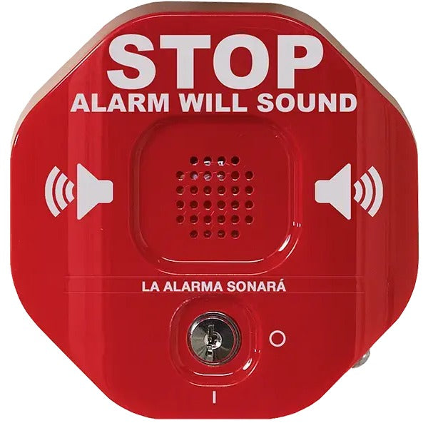 Safety Technology International, Inc. STI Polycarbonate Exit Door Alarm, 5 3/8" Wide, Red - STI-6400
