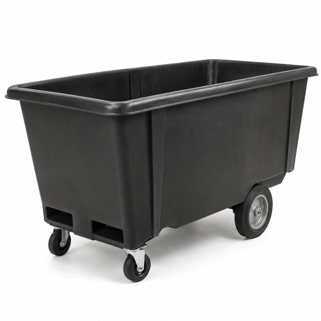 Lavex Plastic Trash Cart Capacity, 34" Wide, Black