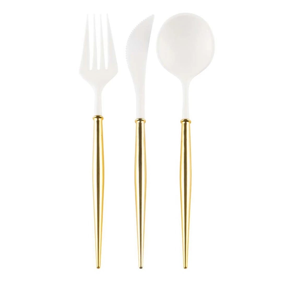 Sophistiplate Bella Plastic Cutlery, 8" Long, 288/Case - Gold White