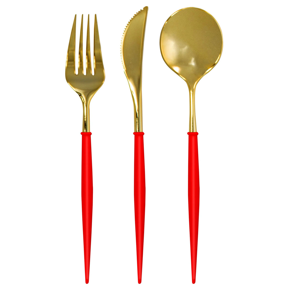 Sophistiplate BF24 Bella Gold Plastic Cutlery, 8" Long, 288/Case - Gold Red