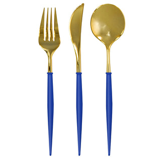 Sophistiplate BF24 Bella Gold Plastic Cutlery, 8" Long, 288/Case - Blue Gold