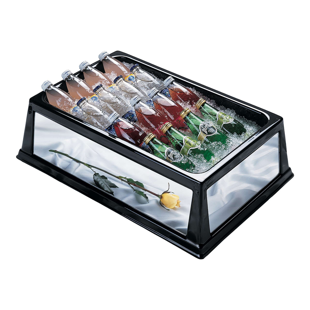Lakeside Plastic Beverage Bin, 6 3/4" High, Silver - 24"