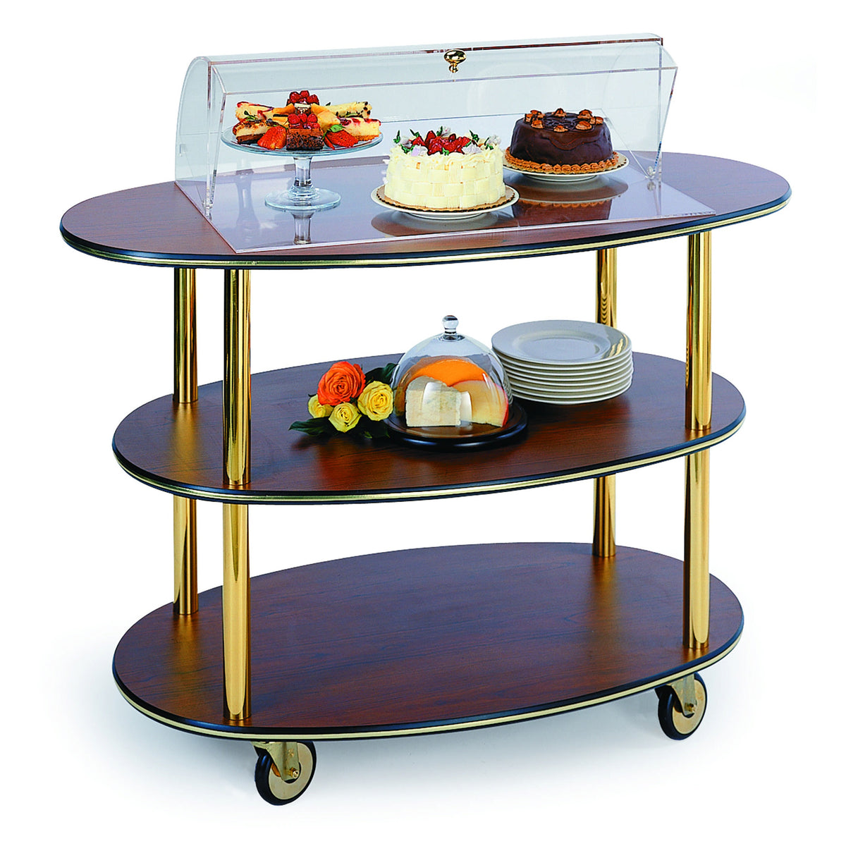 Geneva 36303 Laminate Cart, 23" x 44" - Victorian Cherry