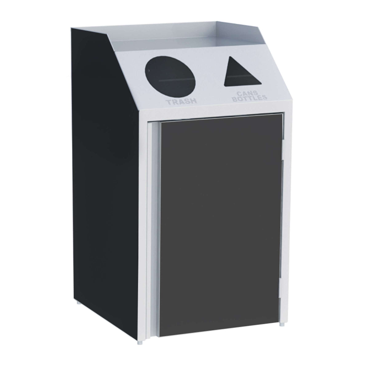 Lakeside Stainless Steel Recycle Station, 46 gal. - Recycling Red Laminate Finish