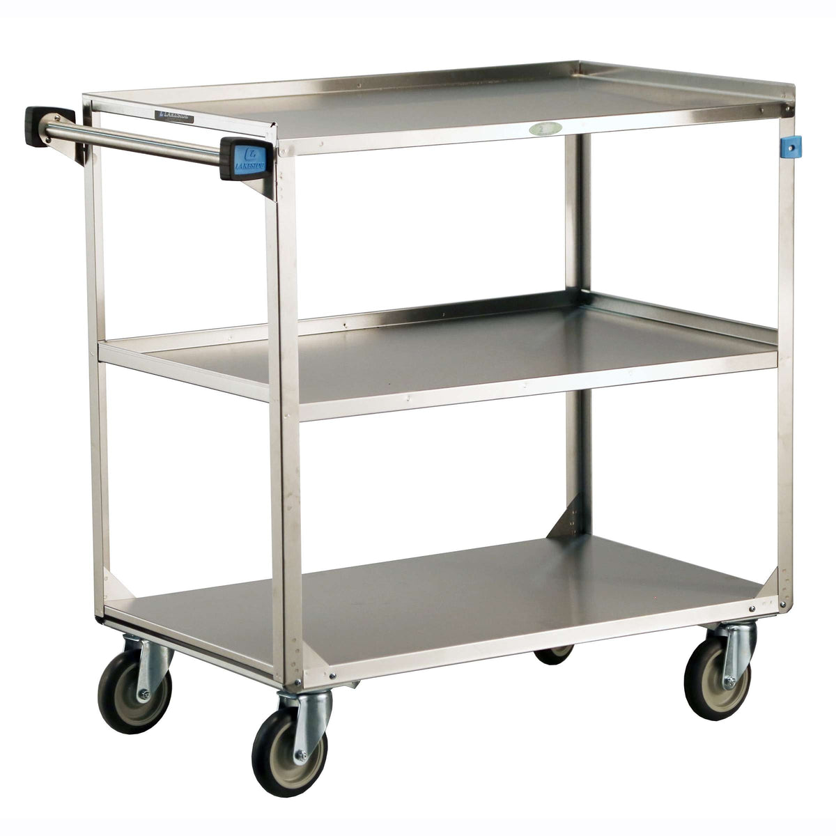 Lakeside Utility Cart, 22 3/8" Wide, Silver - 39 1/4" x 37 1/4"