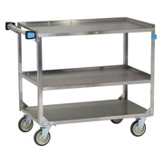 Lakeside Utility Cart, 22 3/8" Wide, Silver - 39 1/4" x 33 1/2"