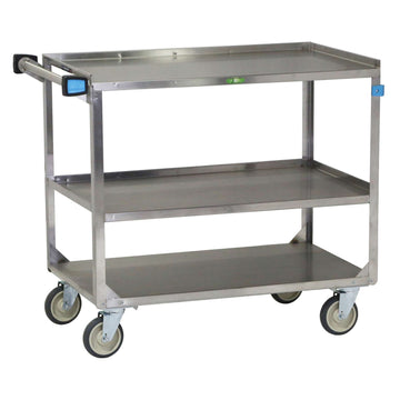 Lakeside Utility Cart, 22 3/8" Wide, Silver - 39 1/4" x 33 1/2"