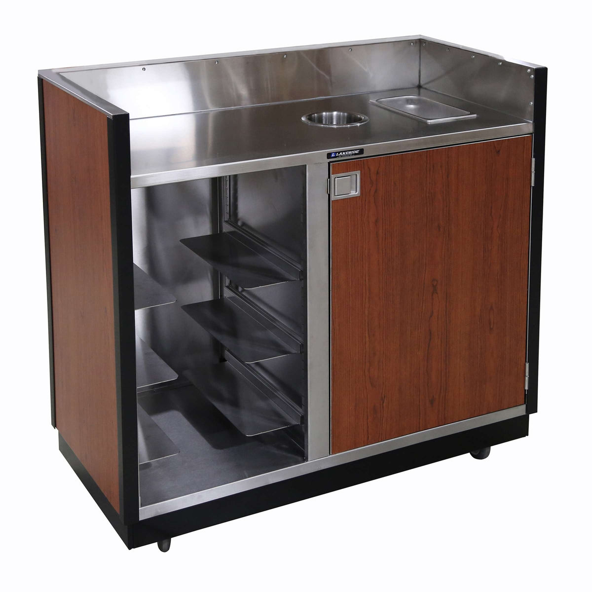 Lakeside Stainless Steel Bussing Station, 23" x 49 1/4" - Red