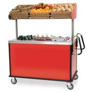 Lakeside Stainless Steel Vending Cart, 54 3/4" Wide - Red