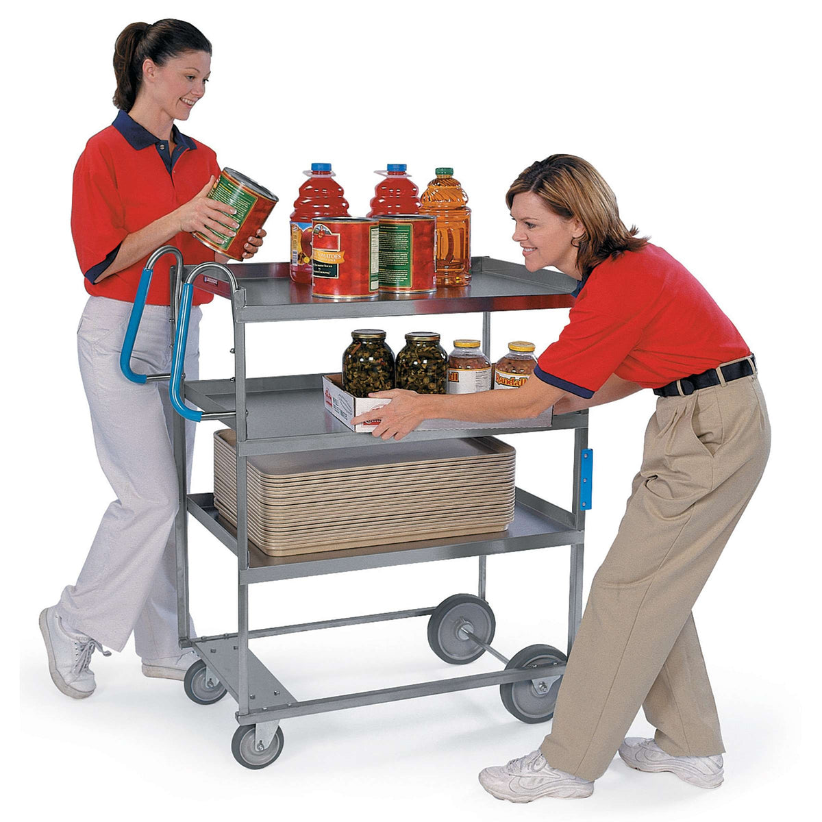 Lakeside Utility Cart, 46 3/4" High, Silver - 41 3/8"