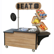 Lakeside Stainless Steel Vending Cart, 35 1/2" x 84 1/2" - 768W Walnut