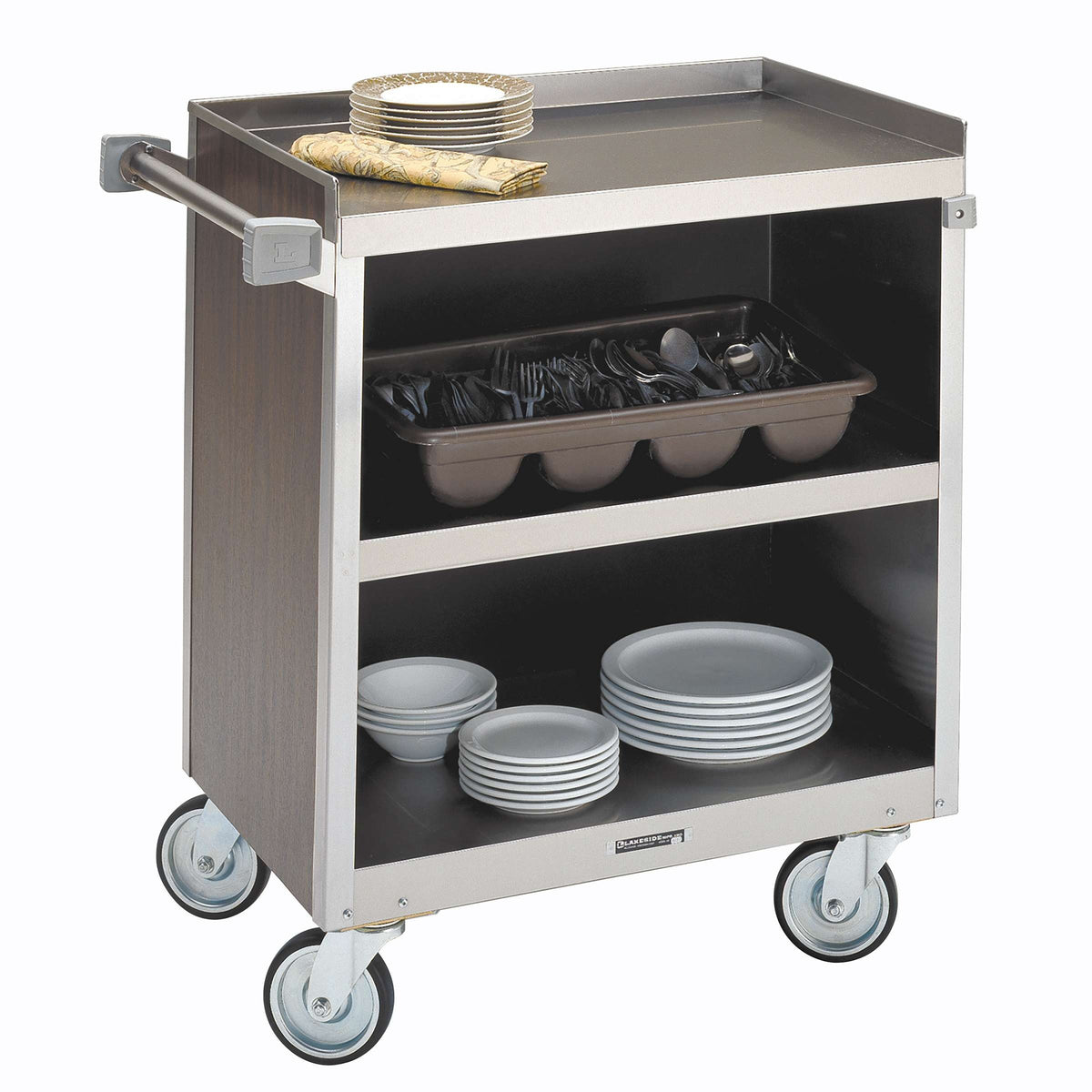 Lakeside Utility Cart, 19 1/2" x 31 1/4" - Heavy-Duty Three With Red 1/3"