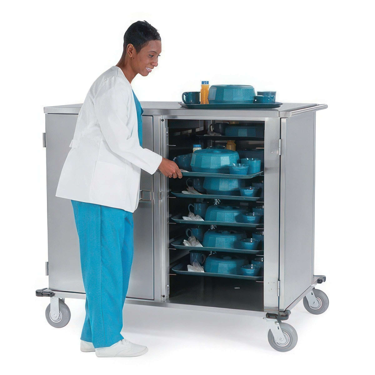 Lakeside 837 Stainless Steel Tray Cart, 32 Trays, Silver - Default Title