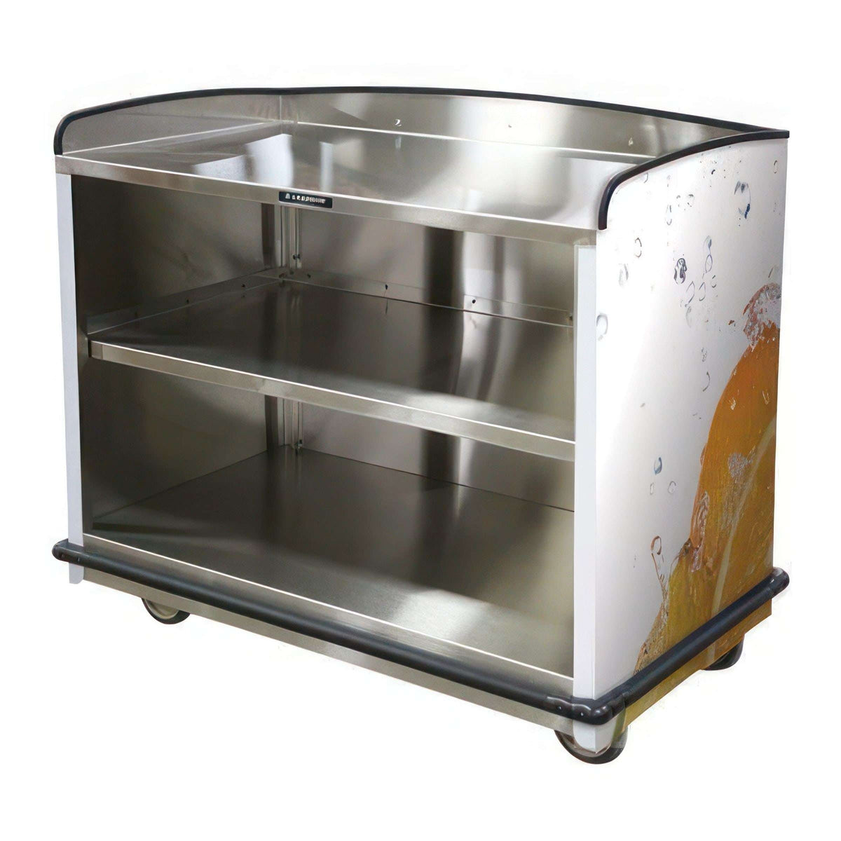 Lakeside Stainless Steel Cart, 25 3/4" Wide - One Flat Top Red Laminate Finish 43