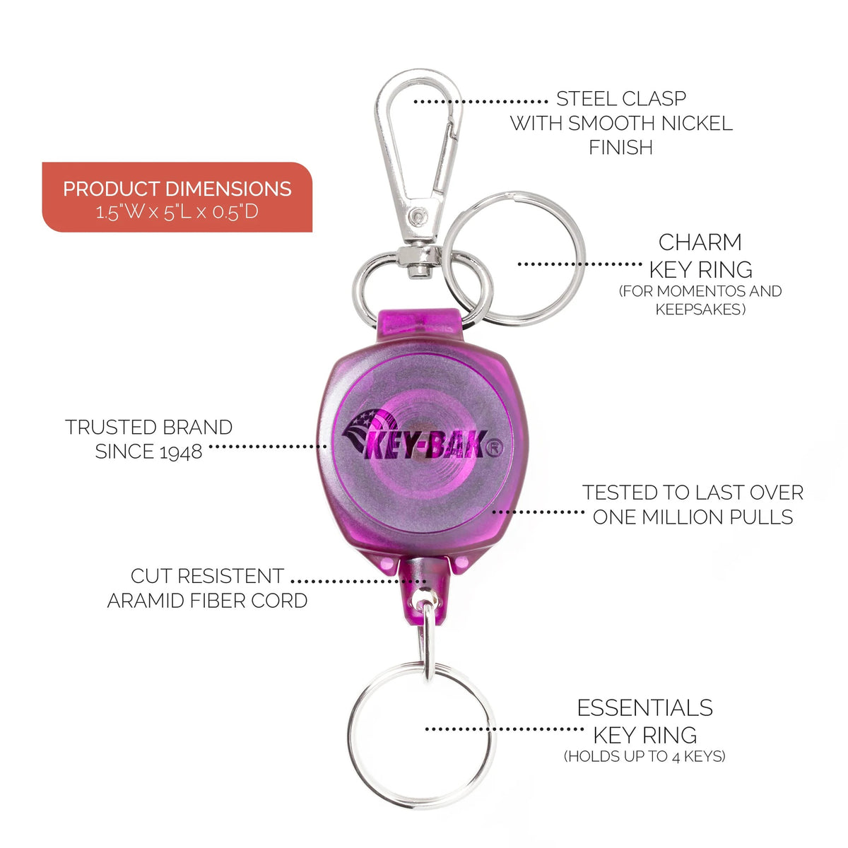 KEY-BAK 0KW1 Keychain, 10 Keys 4 oz. - photo 4