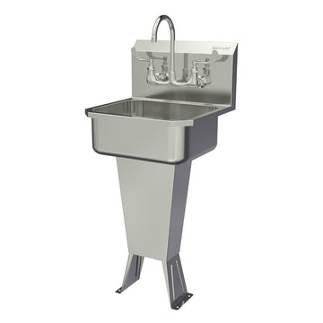 Sani-Lav Stainless Steel Sink, 18" x 19", Silver - Floor Mounted Hand