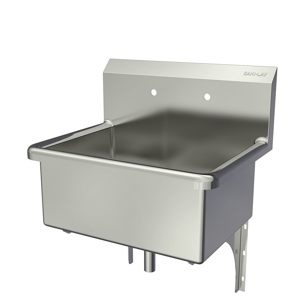 Sani-Lav Stainless Steel Scrub Sink, 20" Wide, Silver - 25"