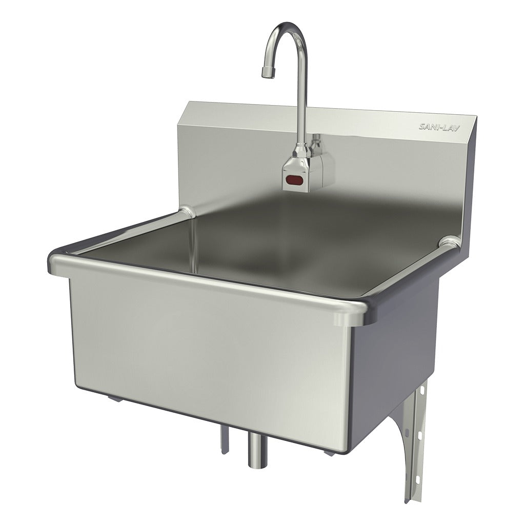Sani-Lav Stainless Steel Scrub Sink, 20" x 25", Silver - Hands-Free Scrub AC-Powered Sensor