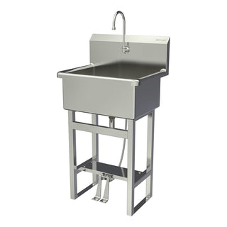Sani-Lav Stainless Steel Sink, 20" Wide, Silver - 25"