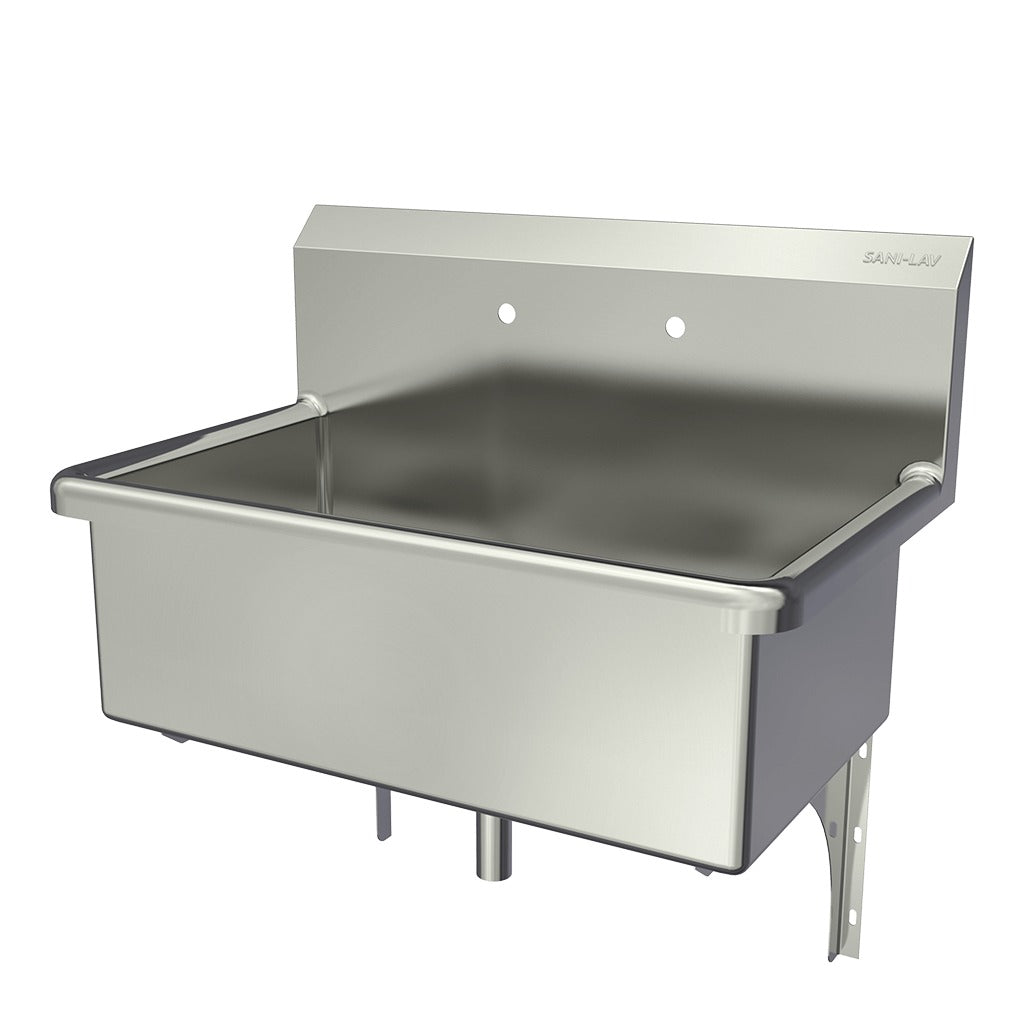 Sani-Lav Stainless Steel Scrub Sink, 20" Wide, Silver - 31"