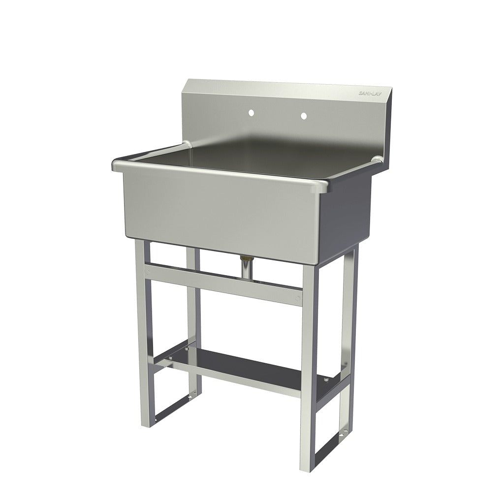 Sani-Lav Stainless Steel Scrub Sink, 20" Wide, Silver - 31"