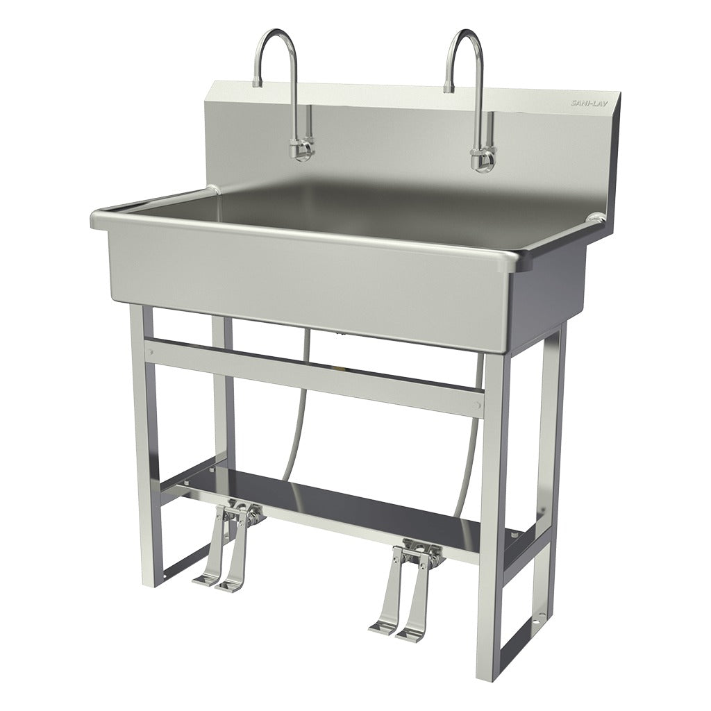 Sani-Lav Stainless Steel Sink, 20" Wide, Silver - 40"