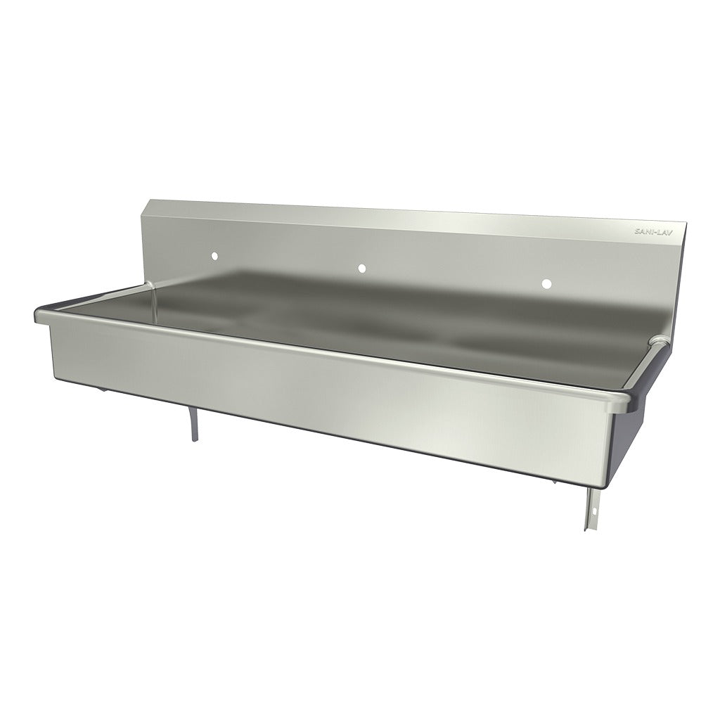 Sani-Lav Stainless Steel Sink, 20" Wide, Silver - 60"