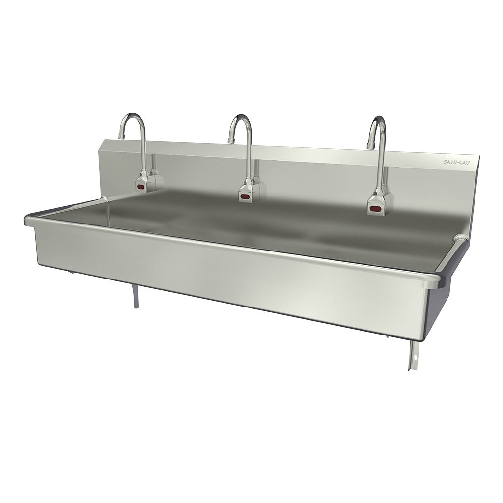 Sani-Lav Stainless Steel Sink, 20" Wide, Silver - 60"