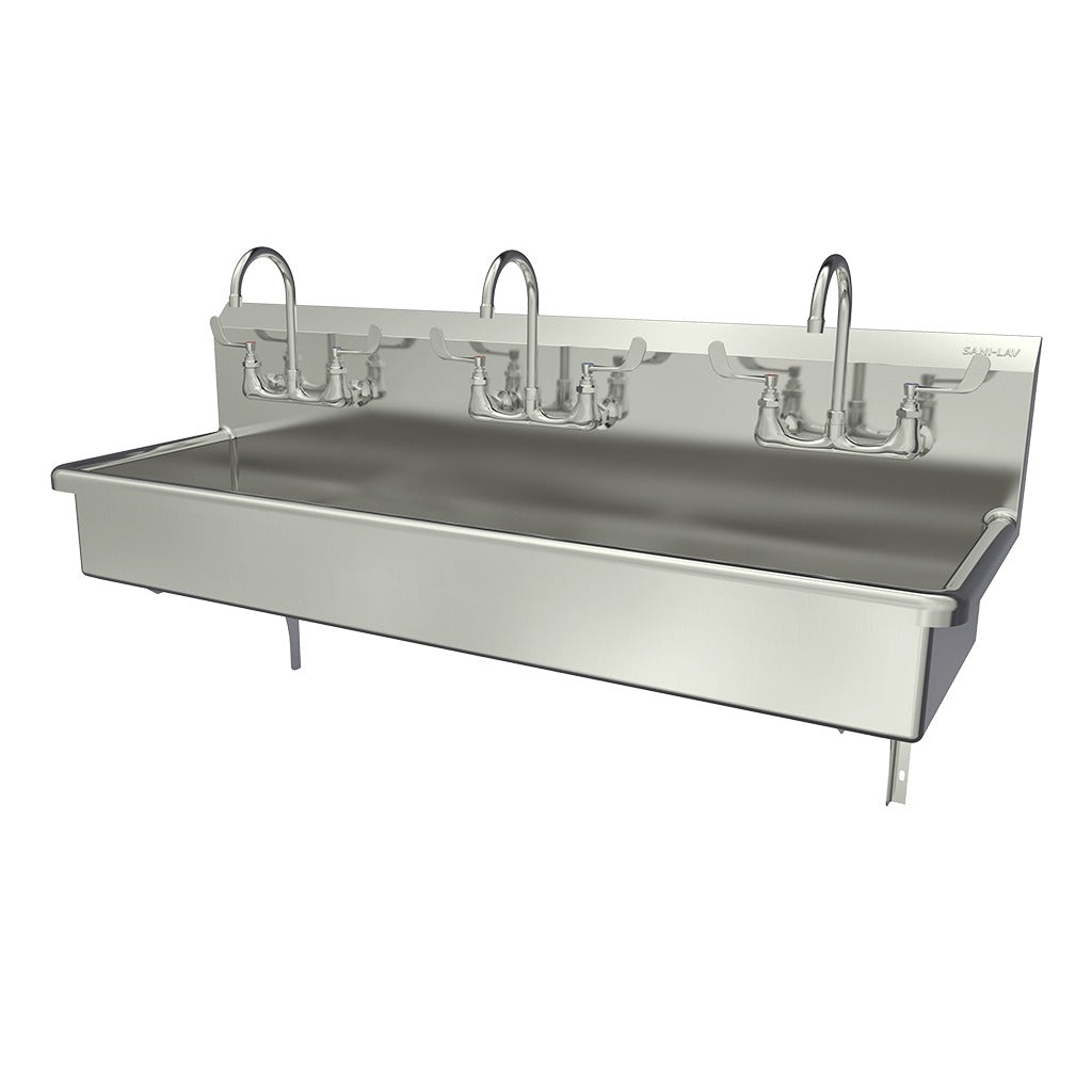 Sani-Lav Stainless Steel Hand Sink, 20" Wide, Silver - 60"