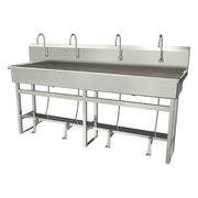 Sani-Lav Stainless Steel Sink, 20" x 80" - Hands-Free Foot-Operated
