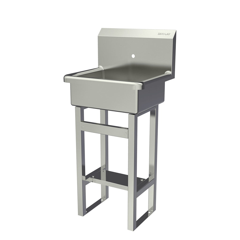 Sani-Lav Stainless Steel Hand Sink, 17 1/2" x 20" - Single Faucet Hole