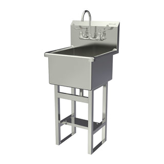 Sani-Lav U1818F Stainless Steel Hand Sink, 21 1/2" x 21", Silver - Default Title